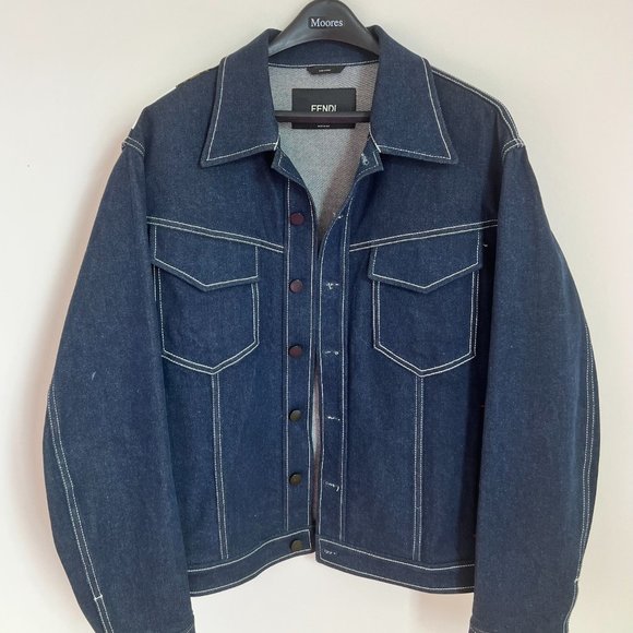 Fendi x Fila Men's Mania Denim Jacket in Dark Blue - Picture 2 of 6